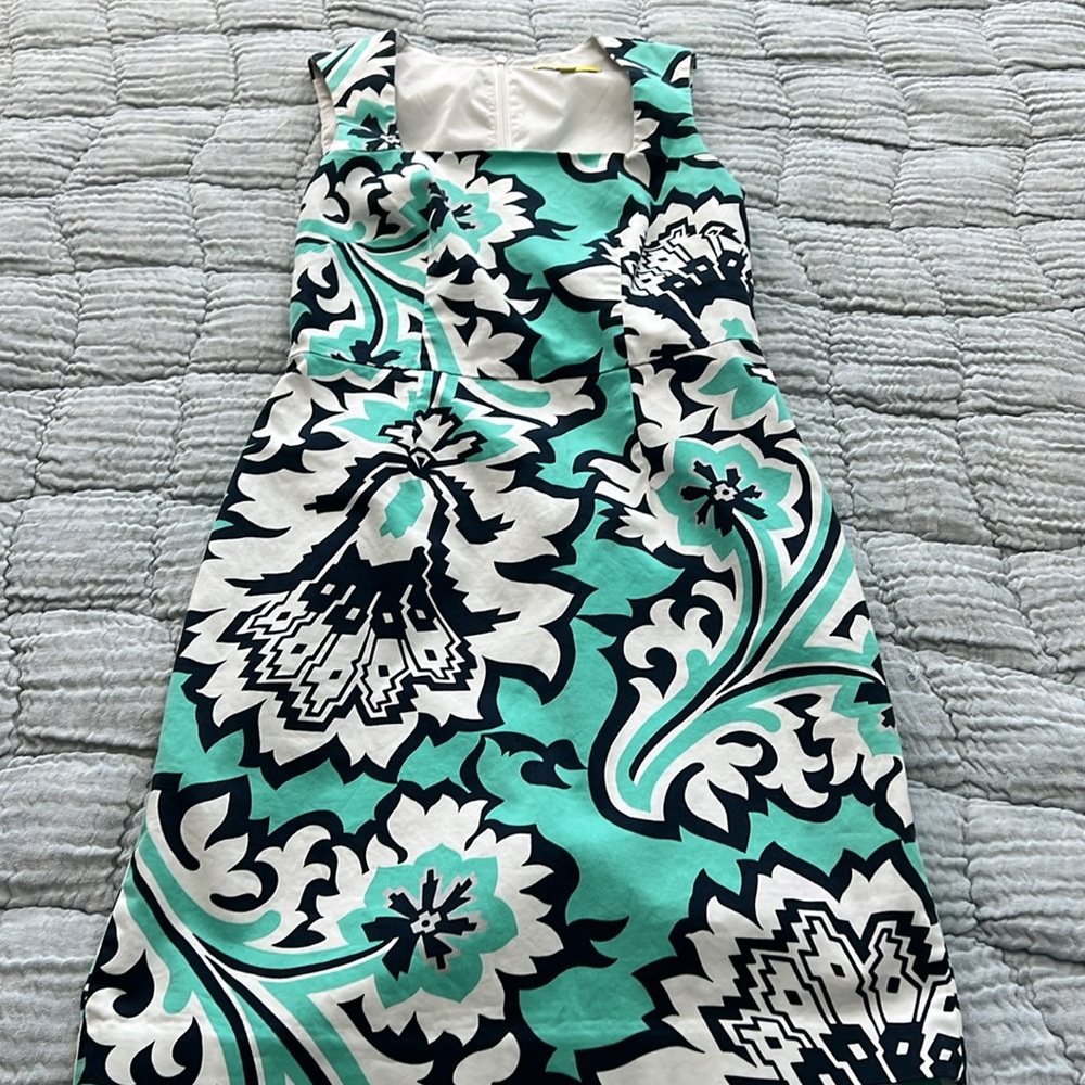 Banana Republic Milly Collection Floral Dress Size 2 Floral Square Neck